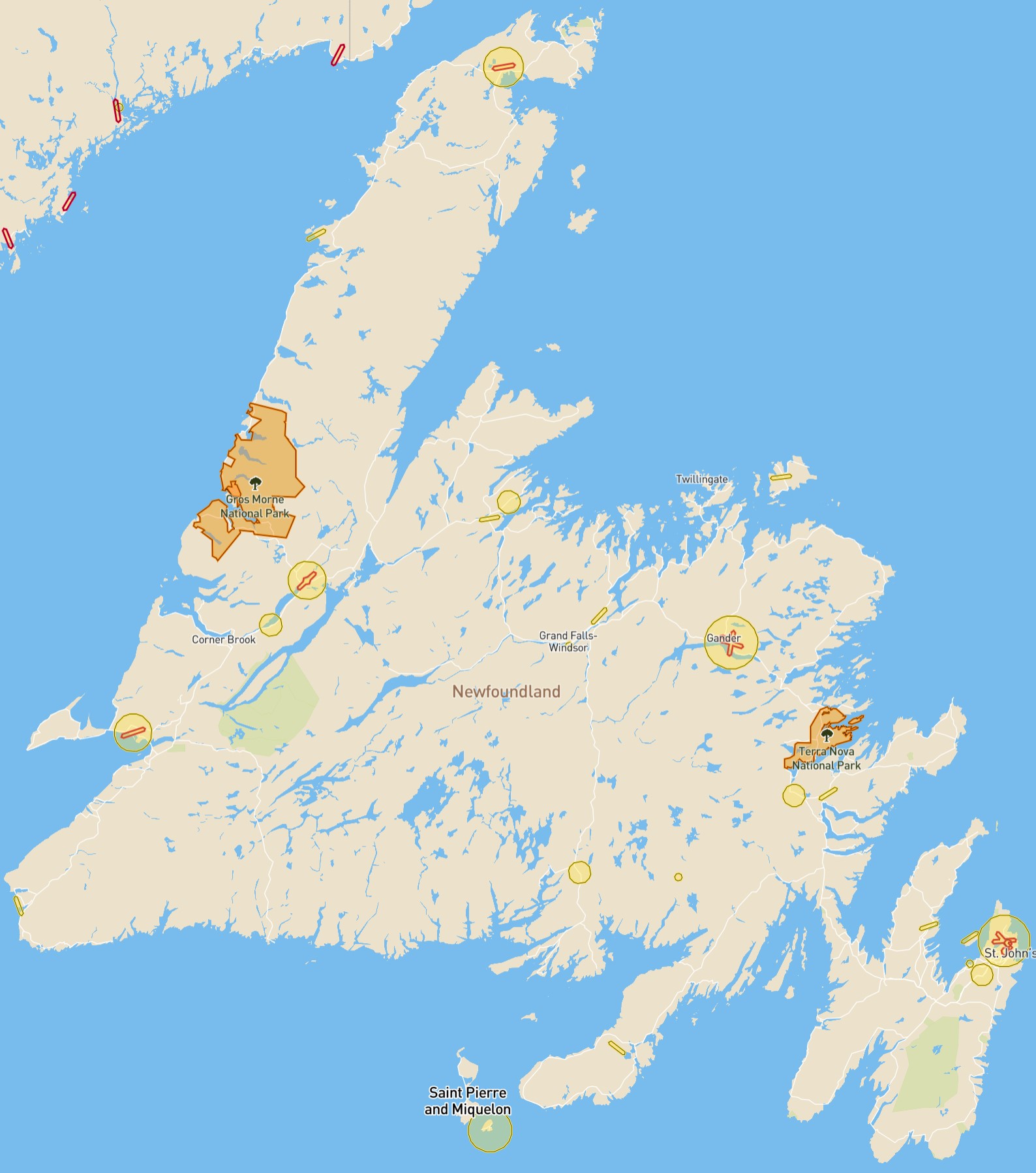 Newfoundland Drone Flight Map